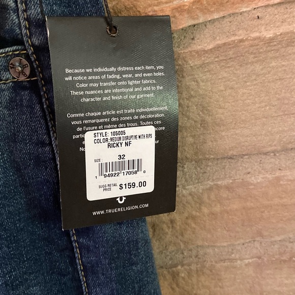 NWT True religion men’s Ricky  jeans distressed - Picture 3 of 15